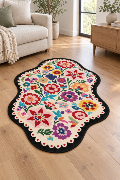 Digital Print Modern Area Rug – Multicolor 2 in a living room