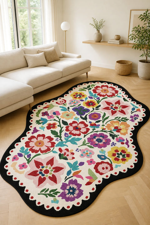 Digital Print Modern Area Rug – Multicolor 2 in a living room