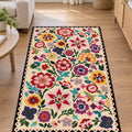 Digital Print Modern Area Rug – Purple in a living room