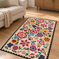 Digital Print Modern Area Rug – Purple in a living room