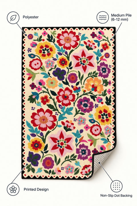 Digital Print Modern Area Rug – Purple – features