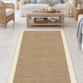 Digital Print Modern Kitchen Rug – Beige in a living room