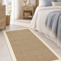 Digital Print Modern Kitchen Rug – Beige in a bedroom
