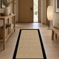 Digital Print Modern Kitchen Rug – Black in a hallway
