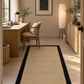 Digital Print Modern Kitchen Rug – Black in a office