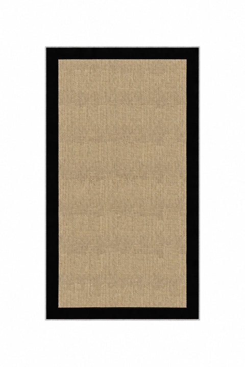 Digital Print Modern Kitchen Rug – Black