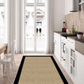 Digital Print Modern Kitchen Rug – Black in a kitchen