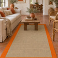 Digital Print Modern Kitchen Rug – Orange in a living room
