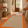 Digital Print Modern Kitchen Rug – Orange in a hallway