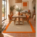 Digital Print Modern Kitchen Rug – Orange in a dining room