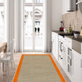Digital Print Modern Kitchen Rug – Orange in a kitchen