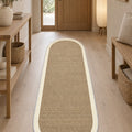 Digital Print Modern Oval Kitchen Rug – Beige in a hallway