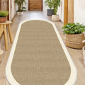 Digital Print Modern Oval Kitchen Rug – Beige in a hallway