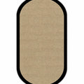Digital Print Modern Oval Kitchen Rug – Black