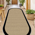 Digital Print Modern Oval Kitchen Rug – Black in a hallway