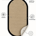 Digital Print Modern Oval Kitchen Rug – Black – features