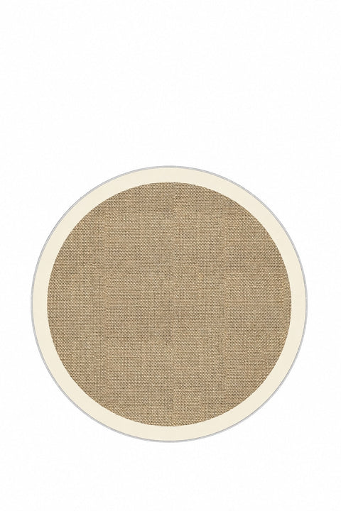 Digital Print Modern Round Kitchen Rug – Beige