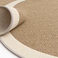 Digital Print Modern Round Kitchen Rug – Beige – texture close-up