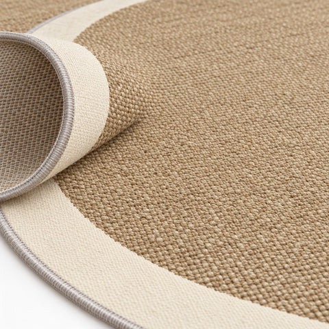 Digital Print Modern Round Kitchen Rug – Beige – texture close-up