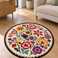 Digital Print Modern Round Rug – Multicolor in a living room
