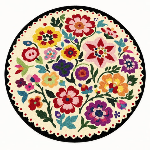 Digital Print Modern Round Rug – Multicolor