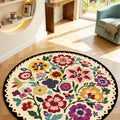 Digital Print Modern Round Rug – Multicolor in a living room