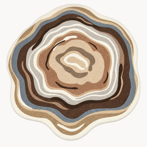 Digital Print Round Area Rug – Brown