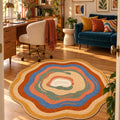 Digital Print Round Area Rug – Multicolor in a office