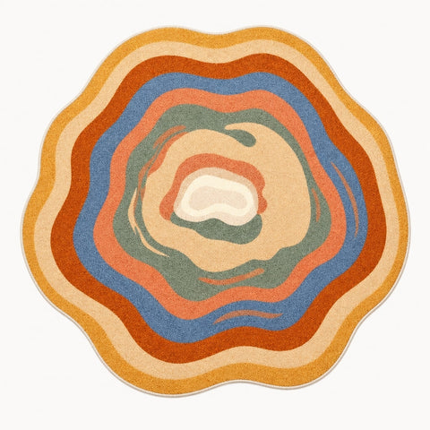 Digital Print Round Area Rug – Multicolor