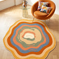 Digital Print Round Area Rug – Multicolor in a living room