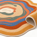 Digital Print Round Area Rug – Multicolor – texture close-up