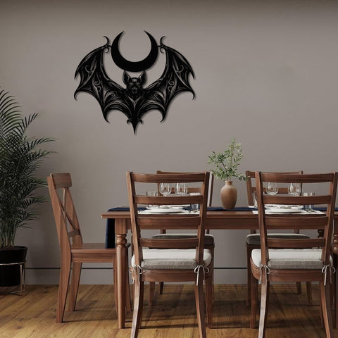 Floral Bat Metal Wall Art