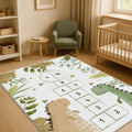 Dinosaur Hopscotch Kids Area Rug in a nursery