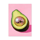 Disco Avocado Pop Art Wall Art – Surreal Pink Kitchen Print