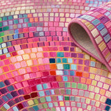Disco Ball Modern Round Rug – texture close-up