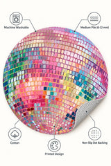 Disco Ball Modern Round Rug – features