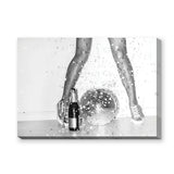 Disco Glam Photography Modern Retro Wall Art – Champagne Mirror Ball Scene