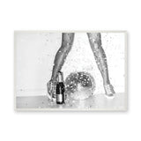 Disco Glam Photography Modern Retro Wall Art – Champagne Mirror Ball Scene