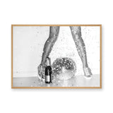 Disco Glam Photography Modern Retro Wall Art – Champagne Mirror Ball Scene