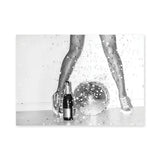 Disco Glam Photography Modern Retro Wall Art – Champagne Mirror Ball Scene