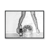 Disco Glam Photography Modern Retro Wall Art – Champagne Mirror Ball Scene
