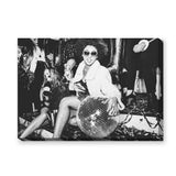Disco Party Photography Modern Wall Art – Black and White Mirror Ball Scene