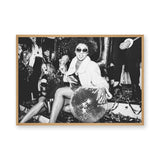 Disco Party Photography Modern Wall Art – Black and White Mirror Ball Scene