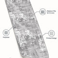 Distressed Classic Oval Runner Rug – Gray – features