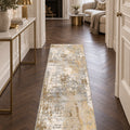 Distressed Classic Runner Rug – Beige in a hallway