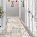 Distressed Classic Runner Rug – Beige in a hallway
