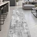 Distressed Classic Runner Rug – Gray in a kitchen