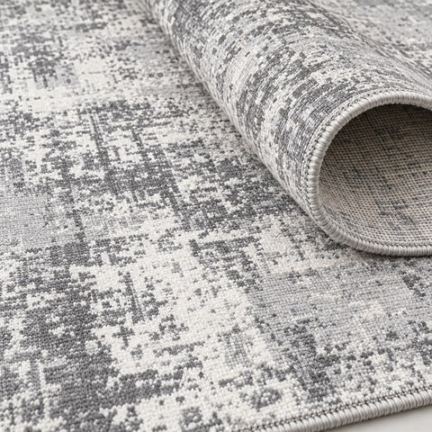 Distressed Classic Runner Rug – Gray – texture close-up