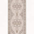 Distressed Medallion Vintage Runner Rug – Beige