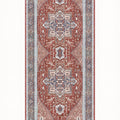 Distressed Medallion Vintage Runner Rug – Red
